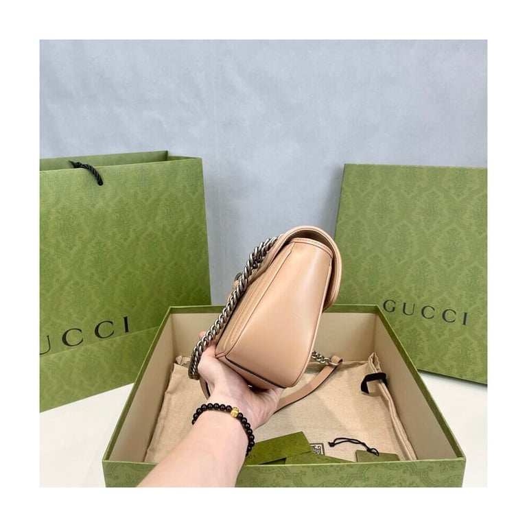 Gucci GG Marmont Small Shoulder Bag Beige - Image 7