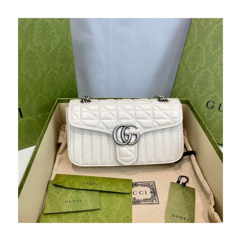 Gucci GG Marmont Small Shoulder Bag White - Image 4