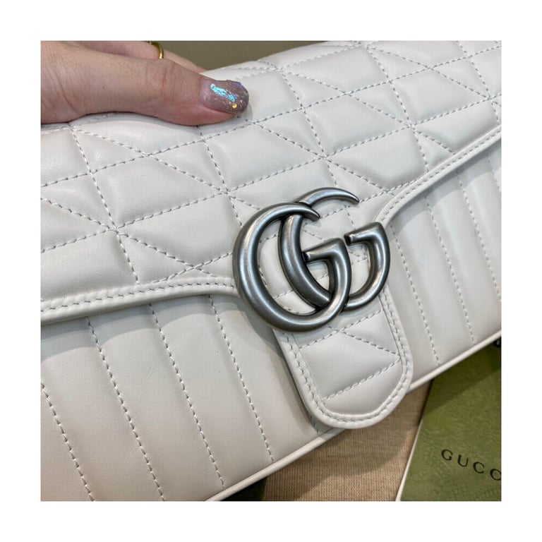 Gucci GG Marmont Small Shoulder Bag White - Image 7