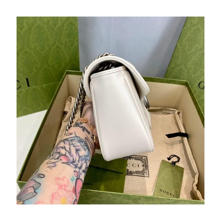 Gucci GG Marmont Small Shoulder Bag White - Image 8