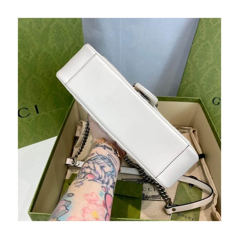 Gucci GG Marmont Small Shoulder Bag White - Image 9