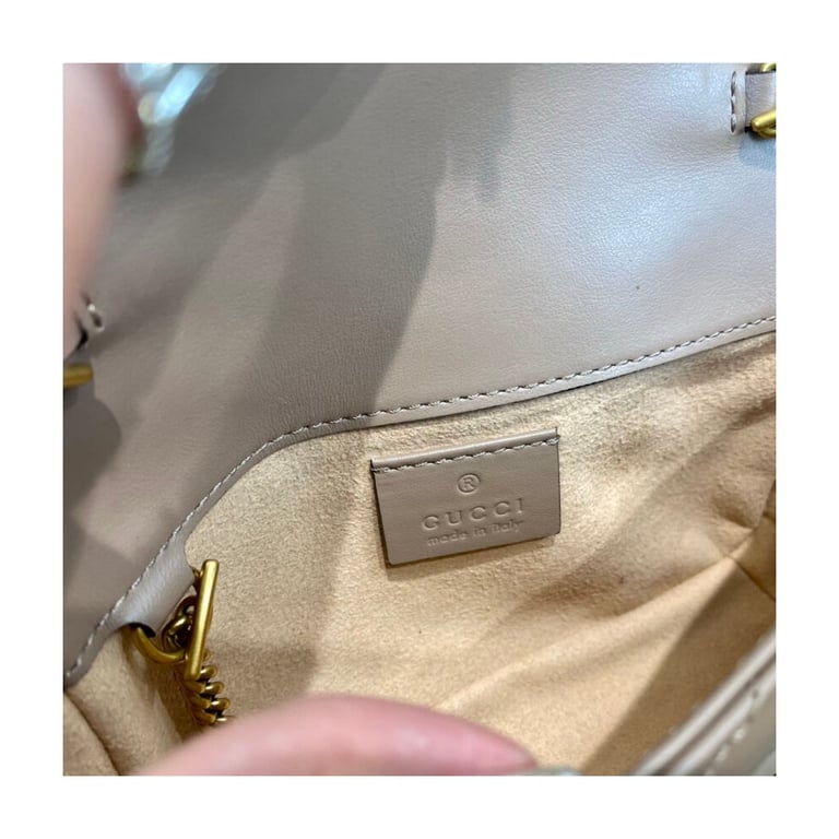 Gucci GG Marmont Matelasse Chevron Leather Super Mini Bag Nude Pink - Image 14