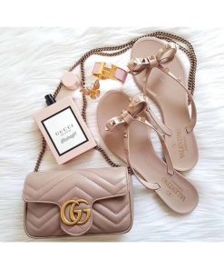 Alternative view of Gucci GG Marmont Matelasse Chevron Leather Super Mini Bag Nude Pink