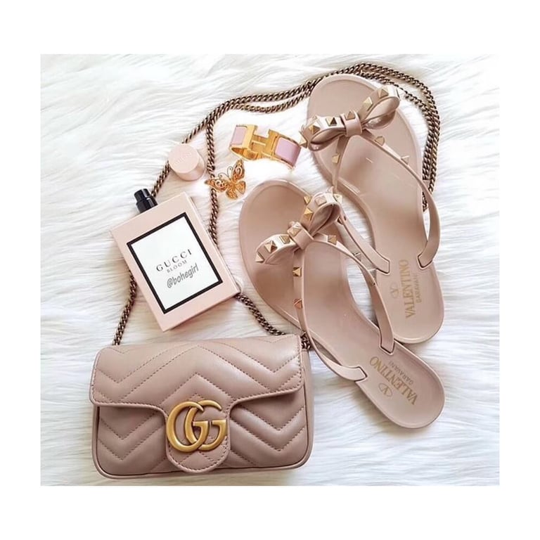 Gucci GG Marmont Matelasse Chevron Leather Super Mini Bag Nude Pink - Image 2