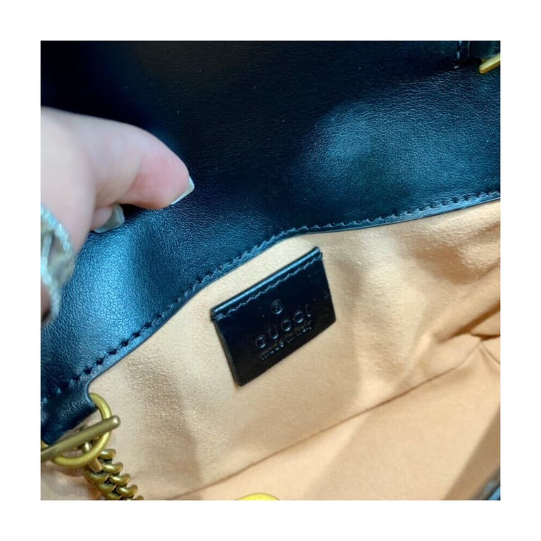 Gucci GG Marmont Matelasse Chevron Leather Super Mini Bag Black - Image 12
