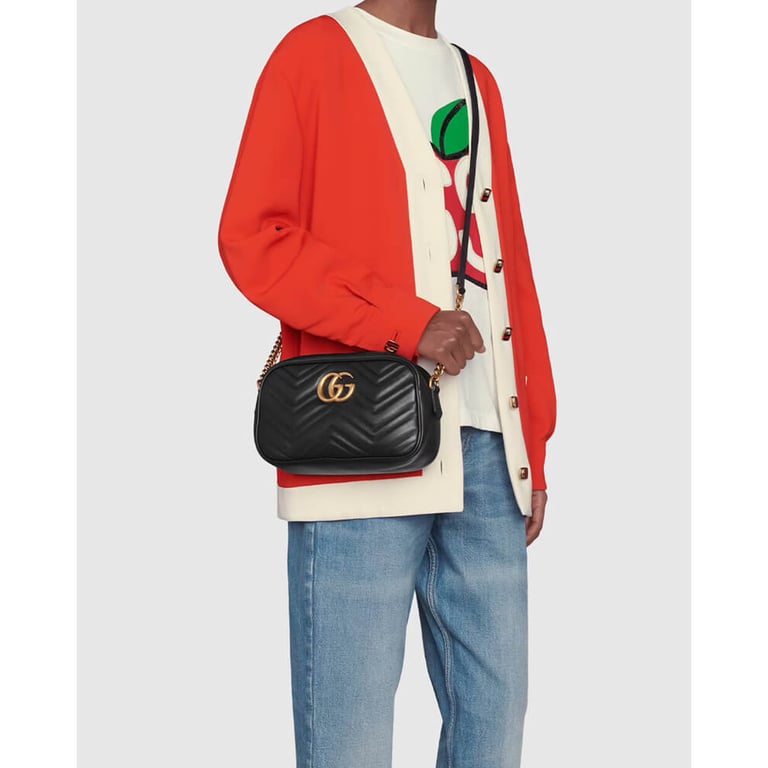 Gucci GG Marmont Small Shoulder Bag Black 24Cm - Image 3