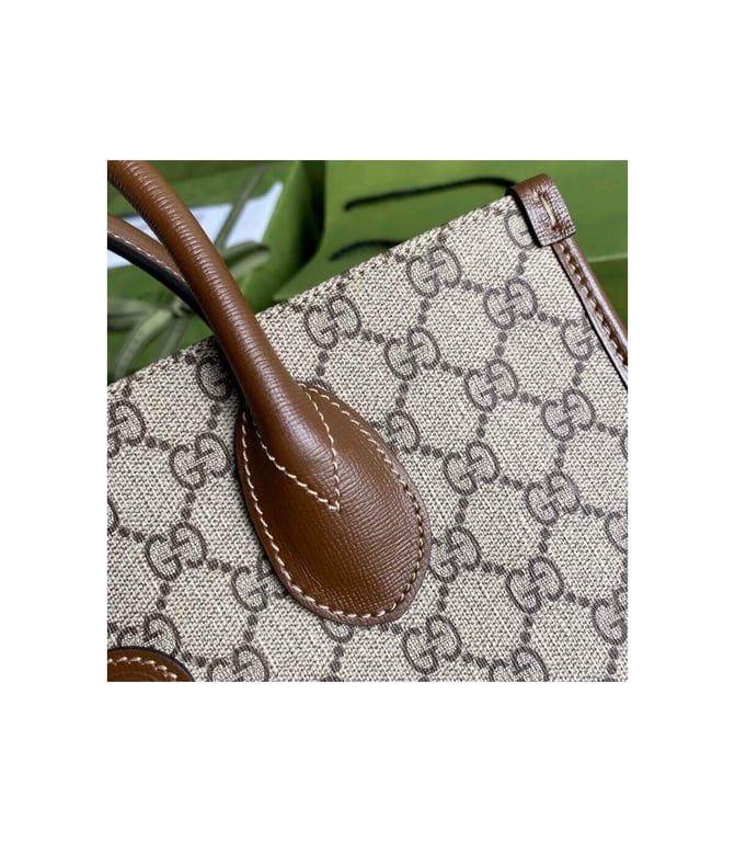 Gucci Tote Bag Small GG Supreme Marrone 31cm - Image 8