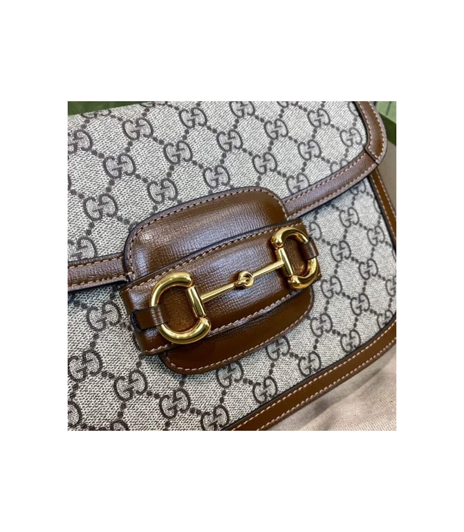Gucci 1955 Horsebit Brown GG Supreme Canvas Shoulder Bag 25cm - Image 11