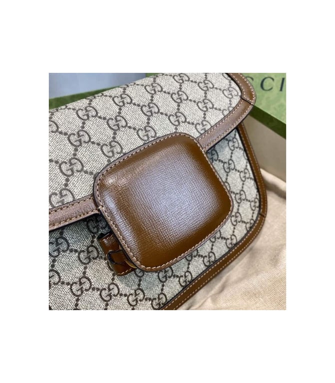 Gucci 1955 Horsebit Brown GG Supreme Canvas Shoulder Bag 25cm - Image 12