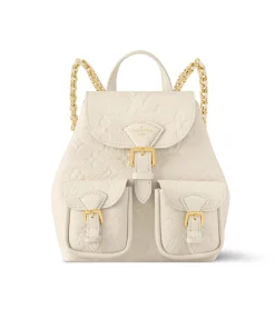 Louis Vuitton Backup Backpack Monogram Empreinte Leather Cream M47106 22cm/ 8.7cm, Designer Handbags, Womens Purse, luxury bags