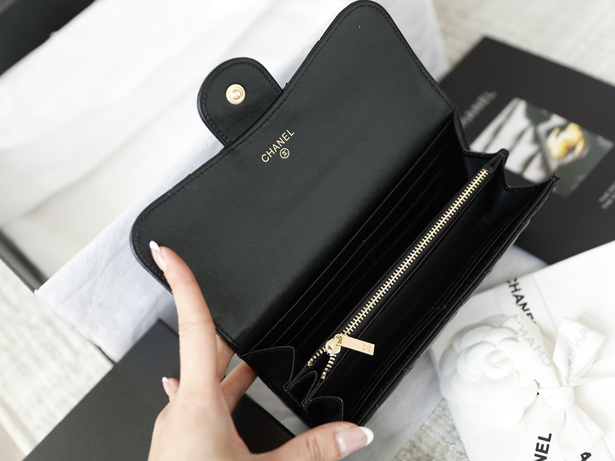 Premium Caviar Leather Flap Wallet - Image 7