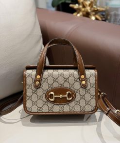 Alternative view of Vintage Heritage Horsebit Monogram Top-Handle Bag 23cm - Classic Brown Edition