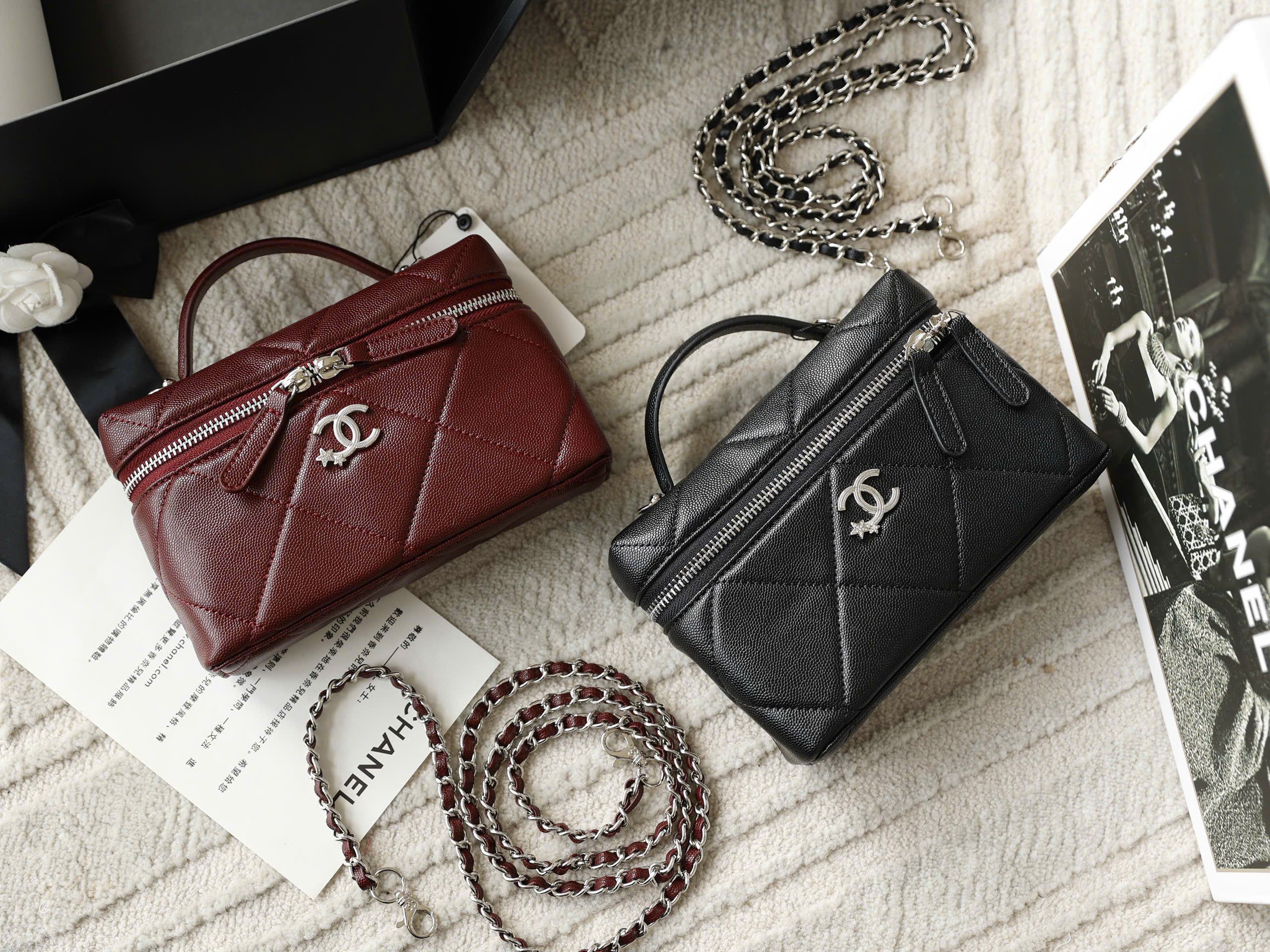 Master Craftsmanship Quilted Vanity Case Shoulder Bag 18cm - Onyx RED - Image 6