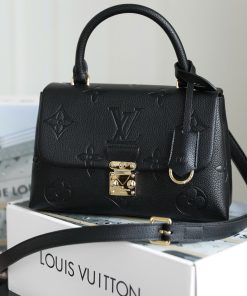 Monogram Embossed Top Handle Flap Bag - Size 24 (Premium Leather)