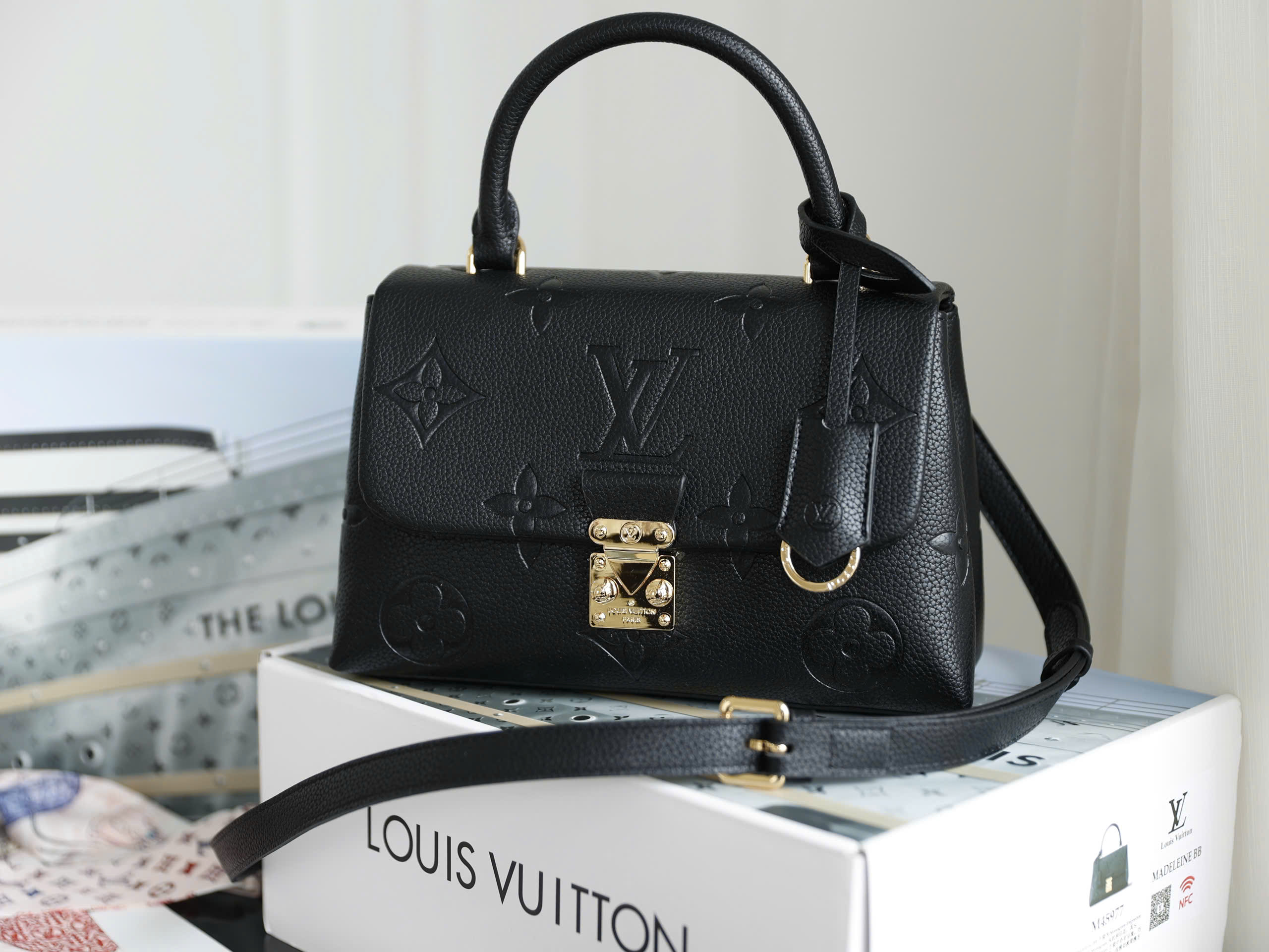 Monogram Embossed Top Handle Flap Bag - Size 24 (Premium Leather)