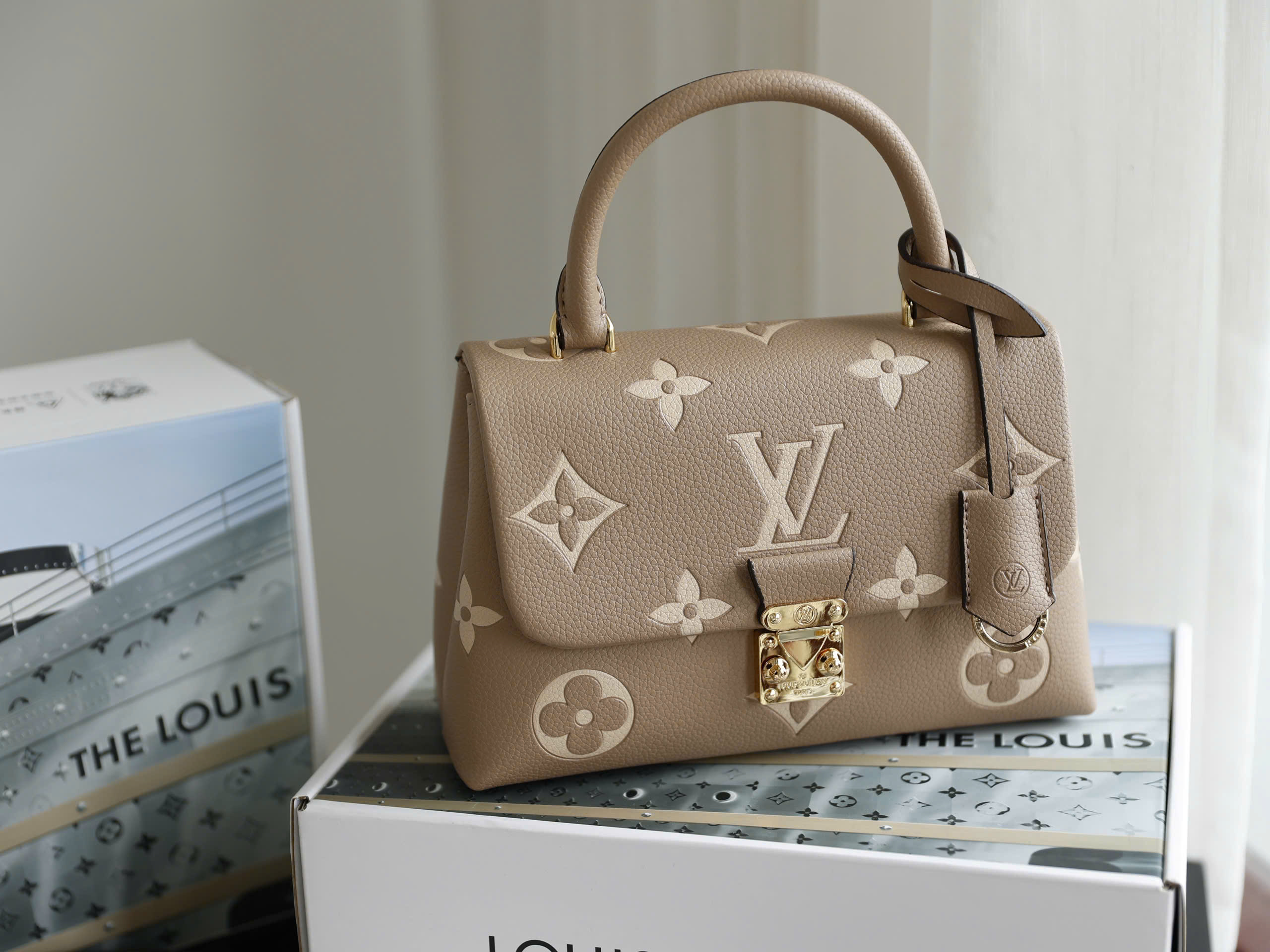 Monogram Embossed Top Handle Flap Bag - Size 24 (Premium Leather) - Image 10