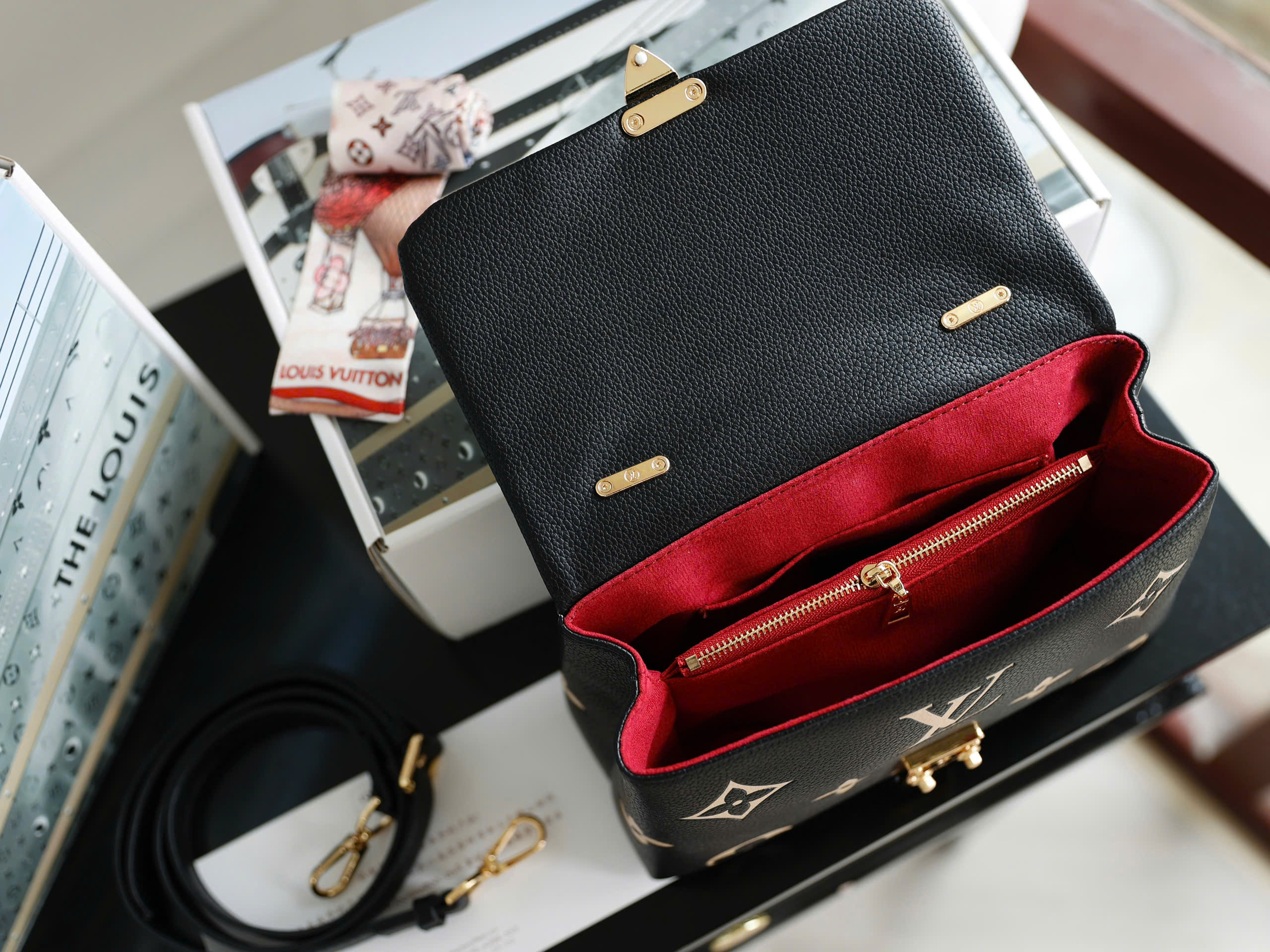 Monogram Embossed Top Handle Flap Bag - Size 24 (Premium Leather) - Image 5