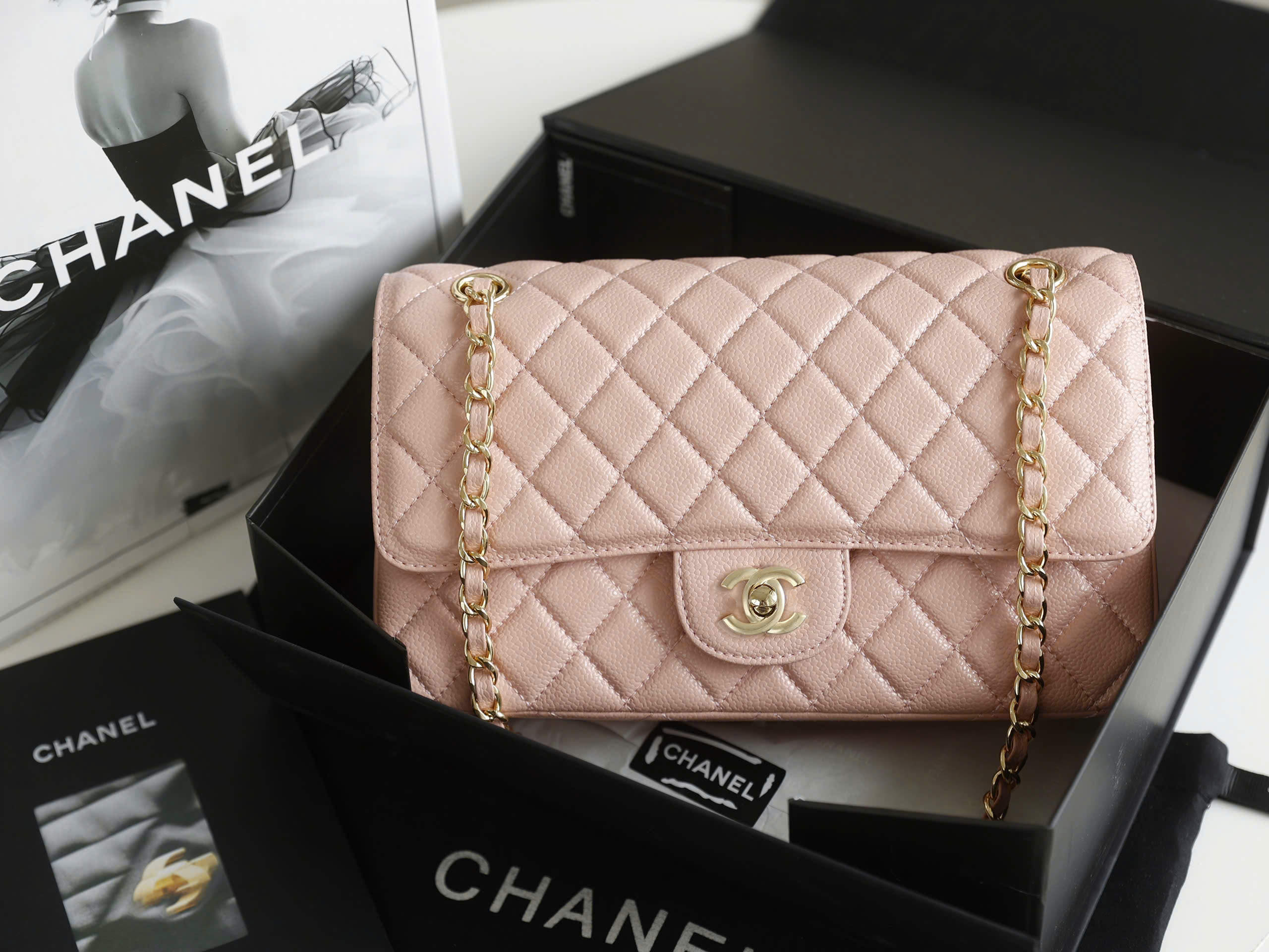 Timeless Diamond Quilted Double Flap Bag - Size 25 (Premium Caviar) - Image 7