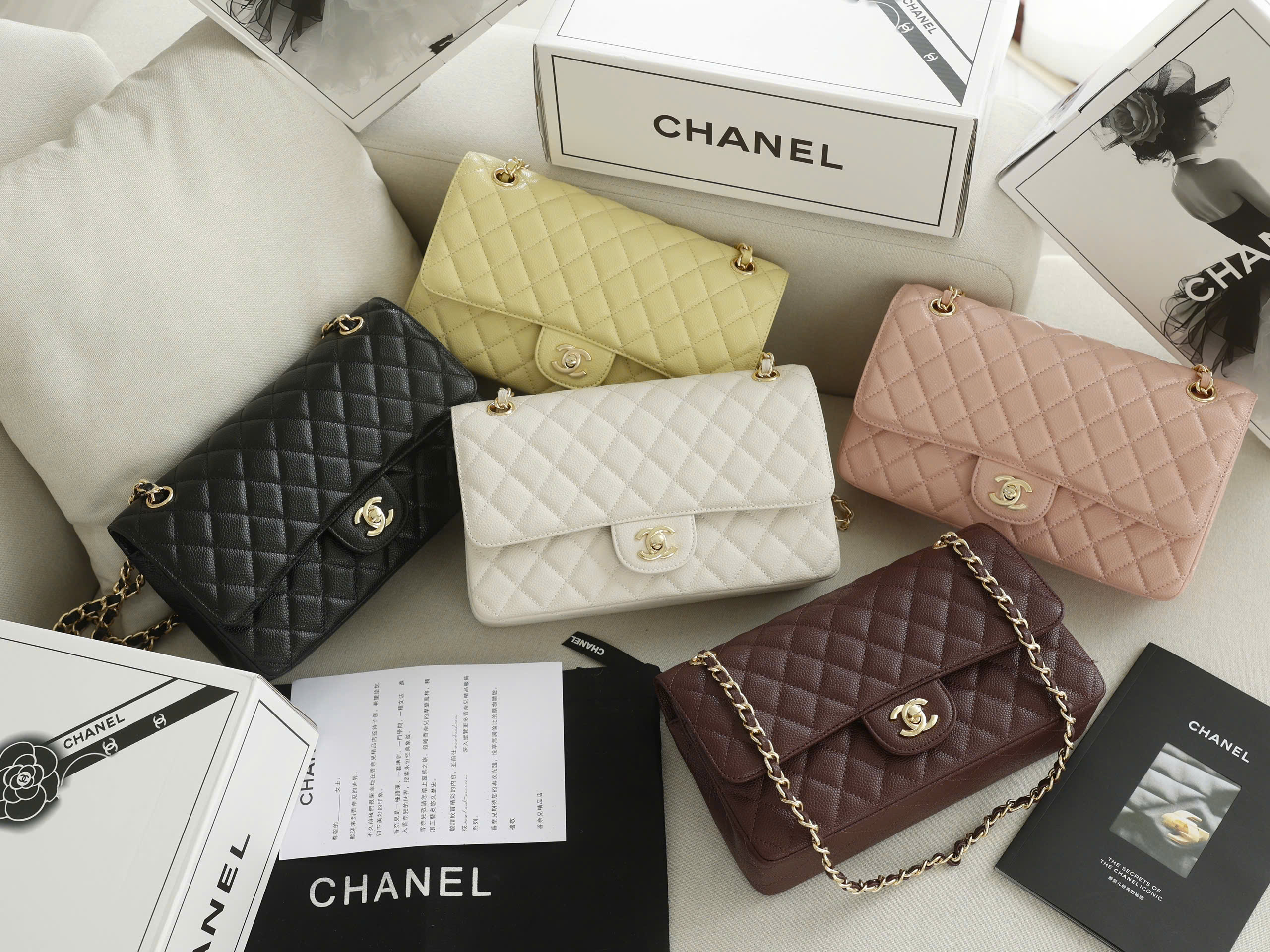 Timeless Diamond Quilted Double Flap Bag - Size 25 (Premium Caviar) - Image 20